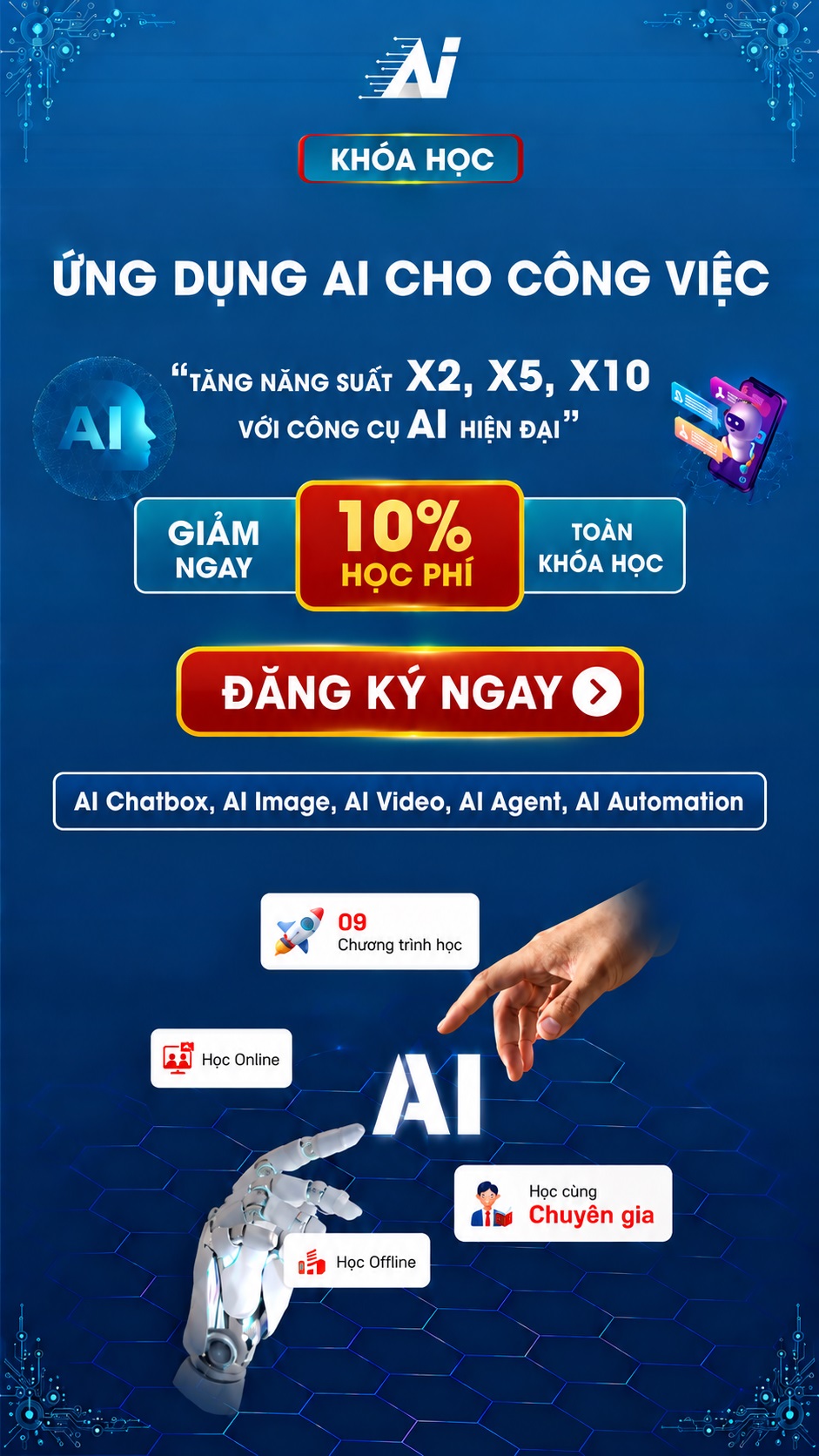 Banner khóa học ứng dụng AI