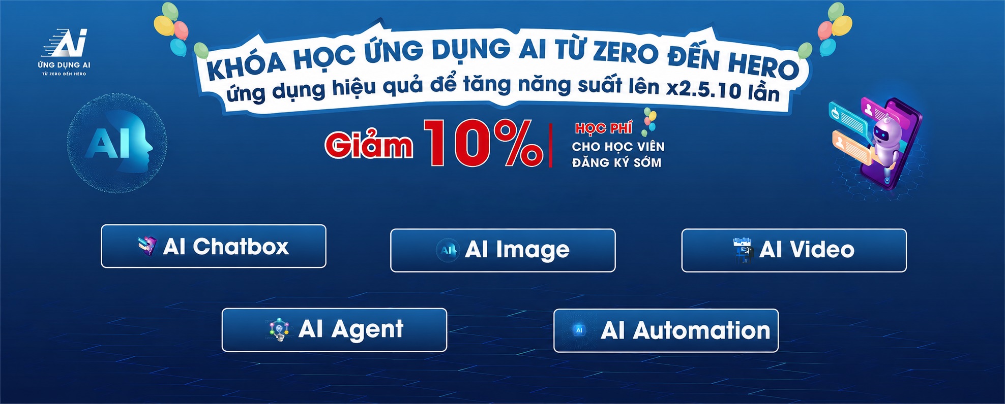 Banner - Khóa học ứng dụng AI cho công việc